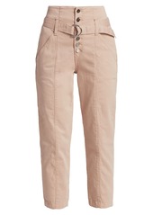 Joe's Jeans High-Rise Exposed Button Cropped Trousers