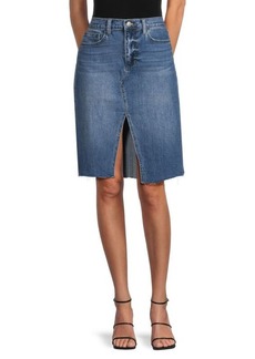 Joe's Jeans High Rise Raw Edge Denim Midi Skirt