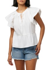 Joe's Jeans Joe's Flutter Sleeve Top in White Poplin at Nordstrom Rack