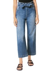 Joe's Jeans Paperbag-Waist High-Rise Cropped Wide-Leg Jeans in Busybee