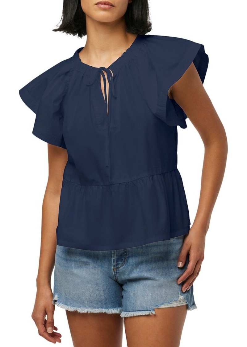 JOE'S Jeans Poplin Flutter Sleeve Top