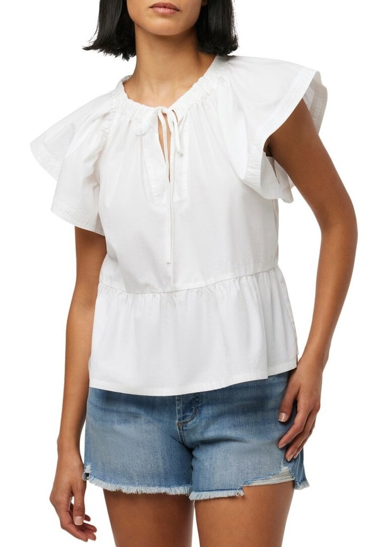 JOE'S Jeans Poplin Flutter Sleeve Top