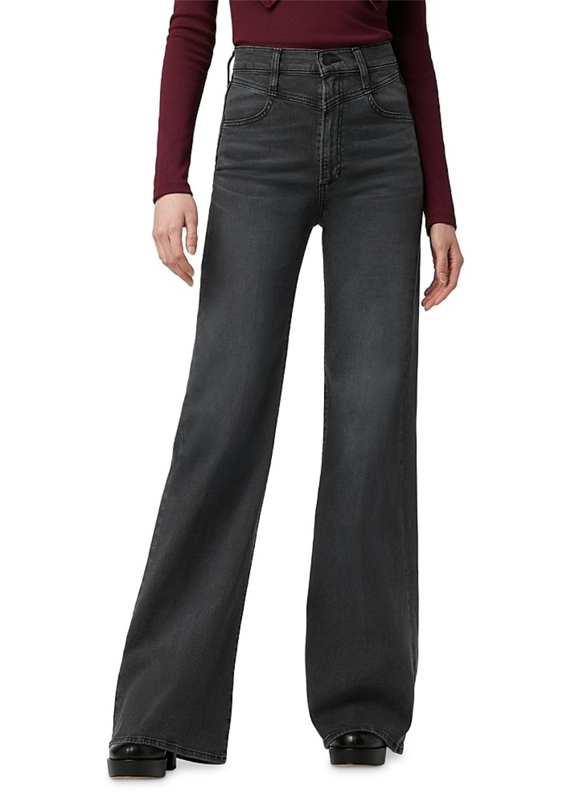 Joe's Jeans The Goldie Palazzo High Rise Wide Leg Jeans in Black Cat