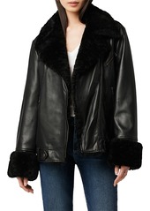 Joe's Jeans The Lennox Faux Fur Trim Leather Jacket