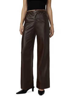 Joe's Jeans The Mia High Rise Faux Leather Wide Leg Pants