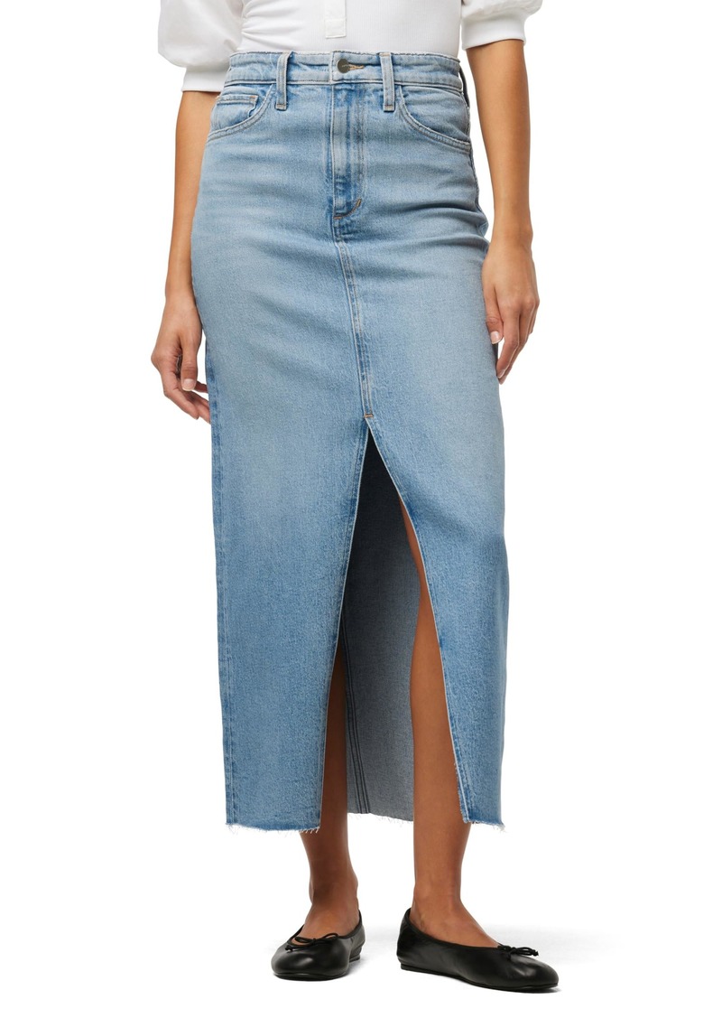 Joe's Jeans Women's The Eva High Rise Maxi Denim Skirt with Front Slit