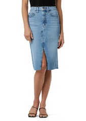 Joe's Jeans Women's The Joplin High Rise Knee Length Denim Skirt with Front Slit