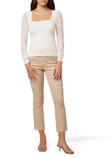 Joe's Jeans Joe's Talia Square Neck Puff Sleeve Lace Top in Milk at Nordstrom