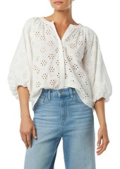 Joe's Jeans Joe's The Andie Broderie Anglaise Cotton Button-Up Top