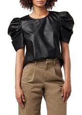 Joe's Jeans Kira Vegan Leather Puff Sleeve Top