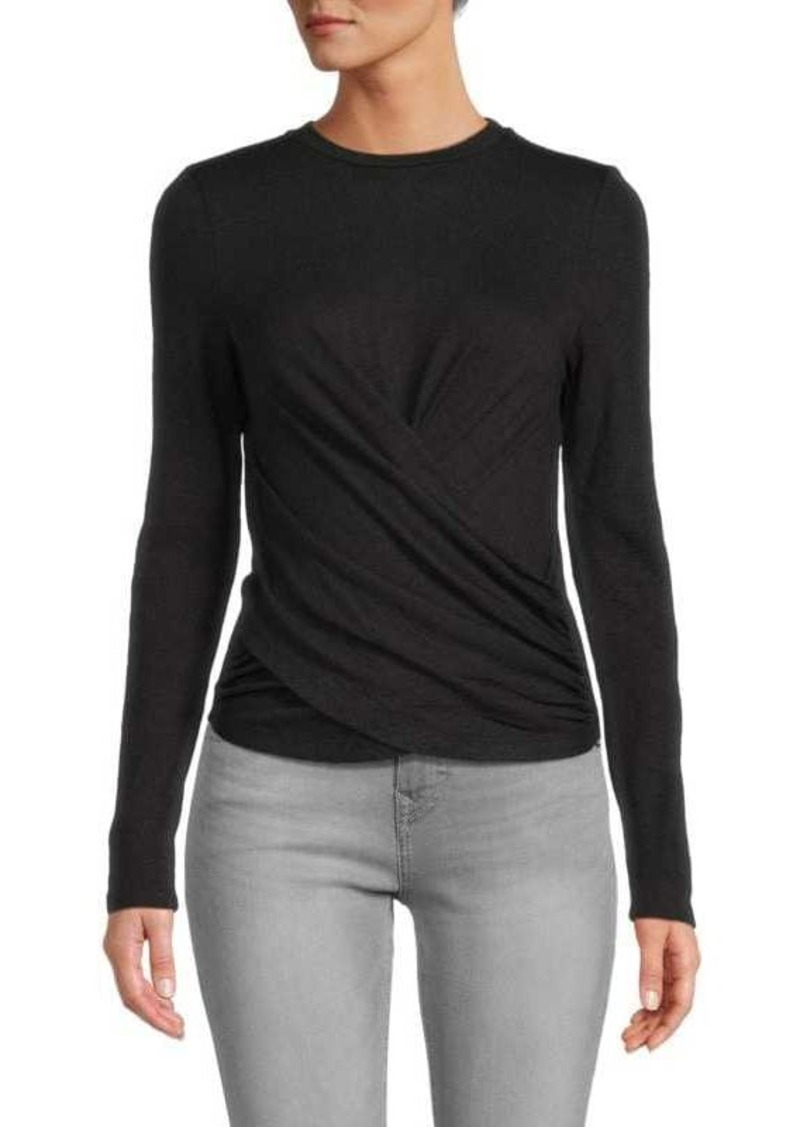 Joe's Jeans Long Sleeve Twist Faux Wrap Top