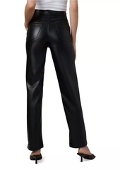 Joe's Jeans Margot Faux Leather High-Rise Straight-Leg Pants