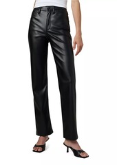 Joe's Jeans Margot Faux Leather High-Rise Straight-Leg Pants