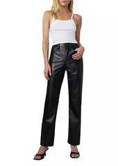 Joe's Jeans Margot Faux Leather High-Rise Straight-Leg Pants