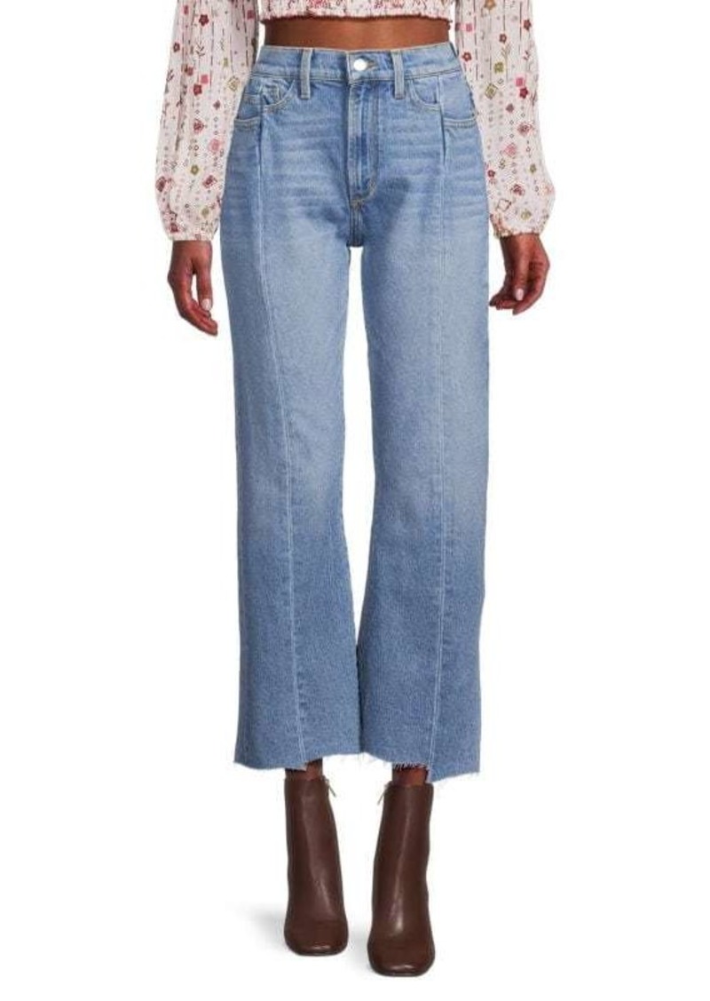 Joe's Jeans Pieced High Rise Straight Leg Ankle Jeans