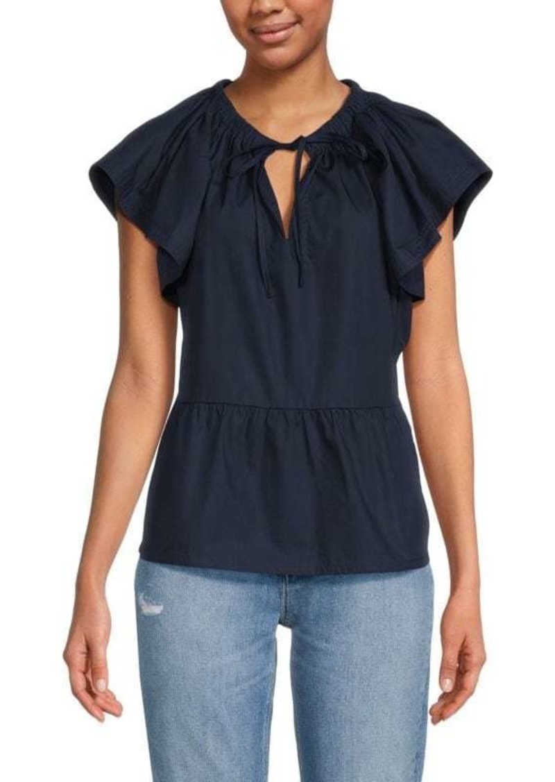 Joe's Jeans Poplin Flutter Sleeve Blouse