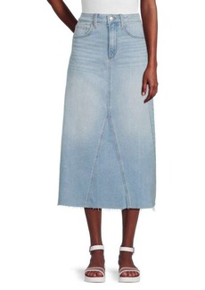 Joe's Jeans Raw Edge Hem Midi Skirt