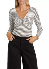 Joe's Jeans The Ava Stripe Twist Long-Sleeve Top