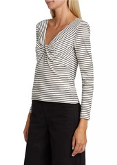 Joe's Jeans The Ava Stripe Twist Long-Sleeve Top