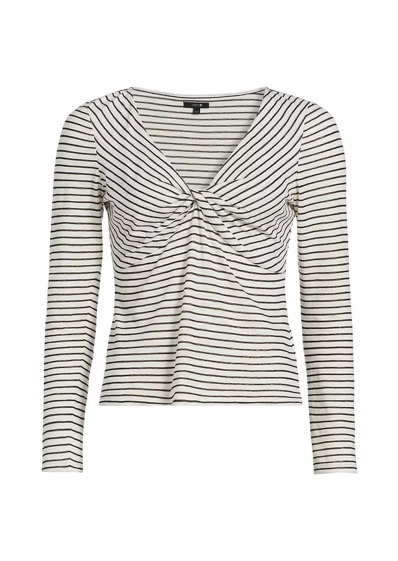 Joe's Jeans The Ava Stripe Twist Long-Sleeve Top