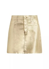 Joe's Jeans The Cara Metallic-Coated Denim A-Line Miniskirt