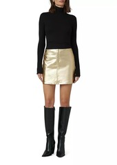 Joe's Jeans The Cara Metallic-Coated Denim A-Line Miniskirt