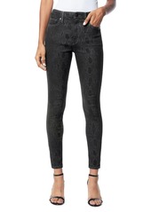 Joe's Jeans The Charlie High-Rise Coated Snake-Print Ankle Skinny Jeans
