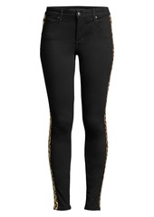 Joe's Jeans The Charlie High-Rise Sequin Leopard Stripe Ankle Jeans