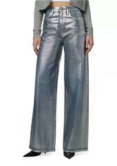 Joe's Jeans The Mia Coated High-Rise Wide-Leg Jeans