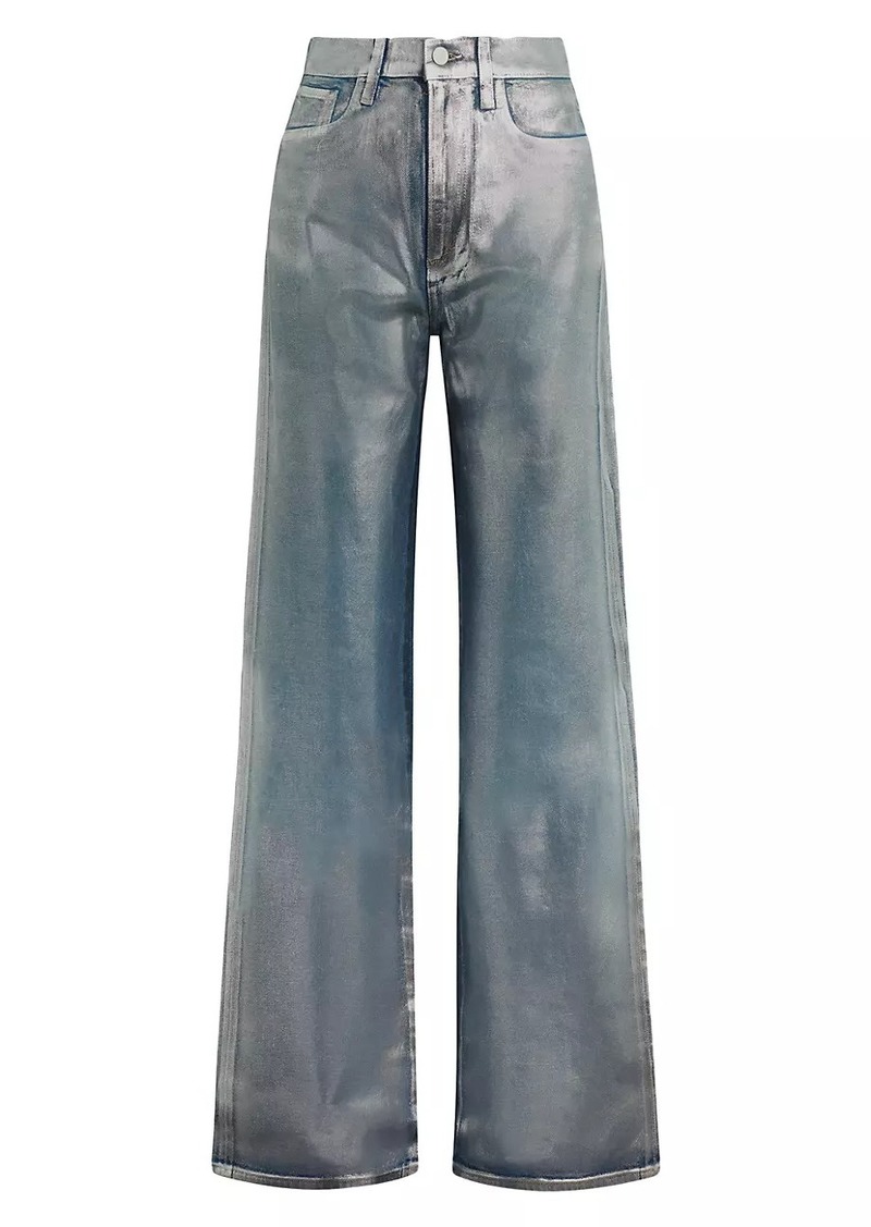 Joe's Jeans The Mia Coated High-Rise Wide-Leg Jeans