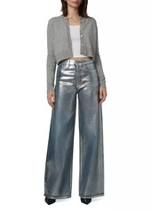 Joe's Jeans The Mia Coated High-Rise Wide-Leg Jeans