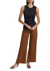 Joe's Jeans Petite The Mia Petite High-Rise Wide-Leg Coated Jeans