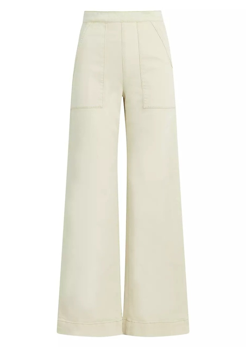 Joe's Jeans The Side Zip Wide-Leg Stretch Denim Pants