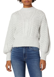 Joe's Jeans Joe's Renna Cable Knit Organic Cotton Blend Sweater in Light Heather Grey at Nordstrom