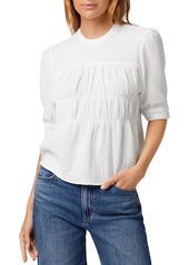 Joe's Jeans Womens Shirred Round-Neck Pullover Top