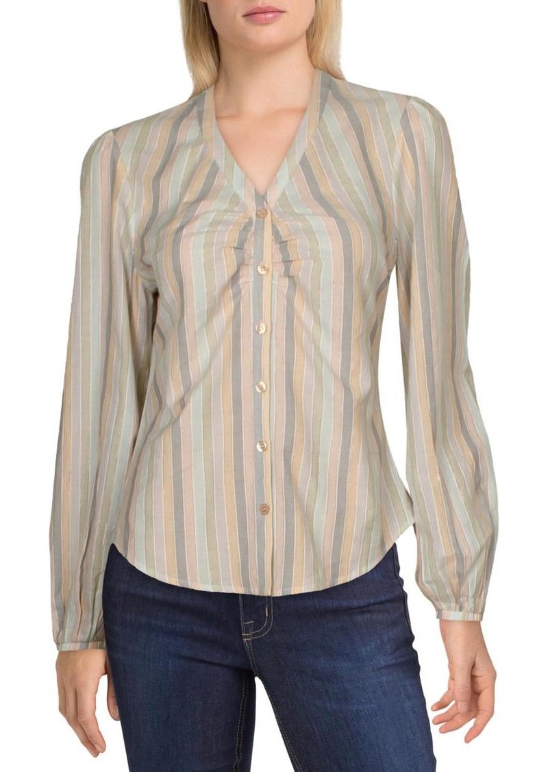 Joe's Jeans Womens Striped Button Up Blouse