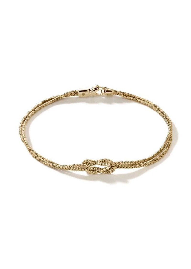 John Hardy 14kt yellow gold Manah 1.8mm double-row bracelet