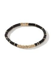 John Hardy 14kt yellow gold onyx beaded bracelet