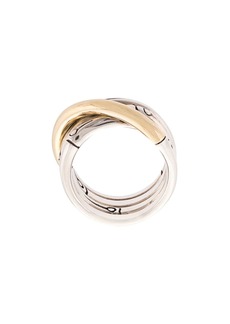 John Hardy 18kt yellow and sterling silver Bamboo band ring