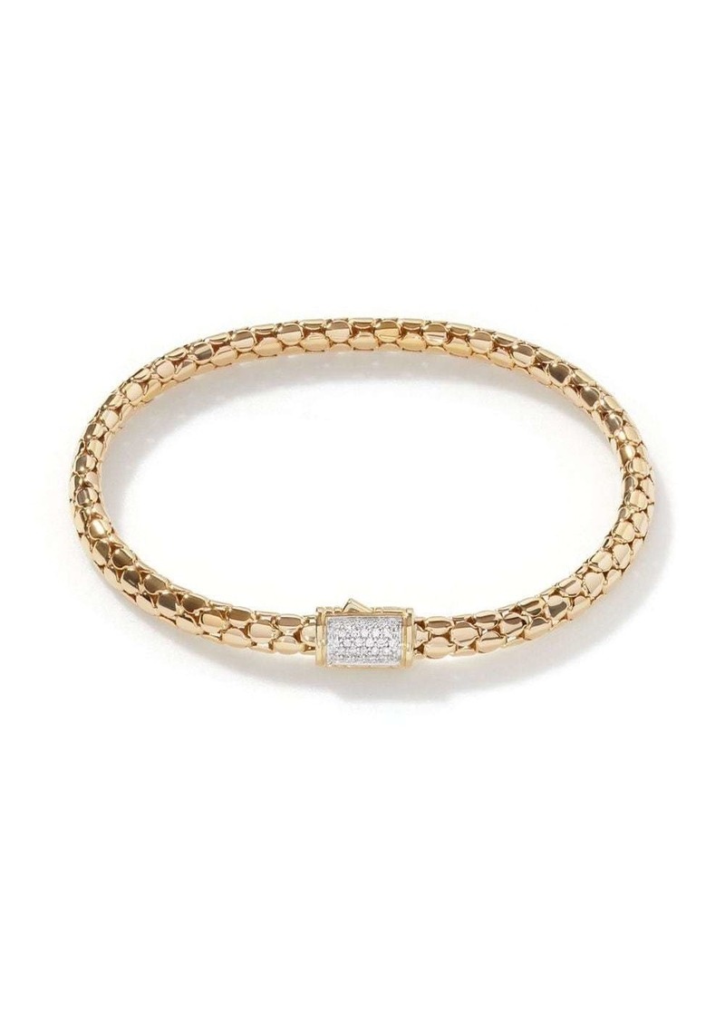 John Hardy 18kt yellow gold Dot diamond pavé bracelet