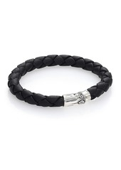 John Hardy Bamboo Woven Leather and Sterling Silver Bracelet