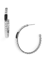 John Hardy Bedeg Black Sapphire Medium 38mm Hoop Earrings