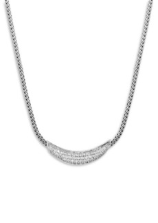John Hardy Classic Chain Sterling Silver & 0.32 TCW Diamond Necklace