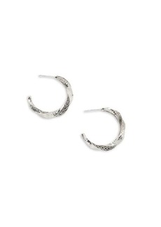 John Hardy Classic Chain Sterling Silver & 0.37 TCW Diamond Twist Half Hoop Earrings
