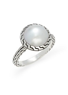 John Hardy Classic Chain Sterling Silver & 11.5-12MM Freshwater Pearl Ring