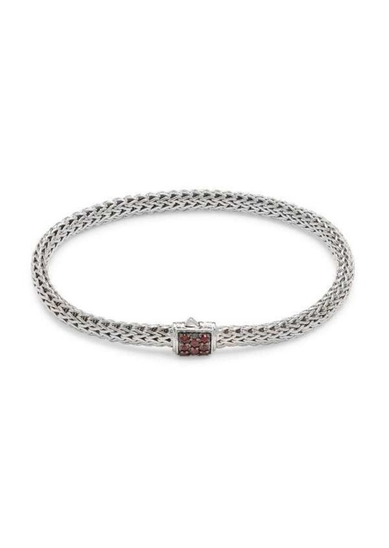 John Hardy Classic Chain Sterling Silver & Treated Sapphire Bracelet