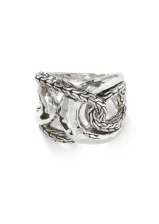 John Hardy Classic Chain Sterling Silver Hammered Ring