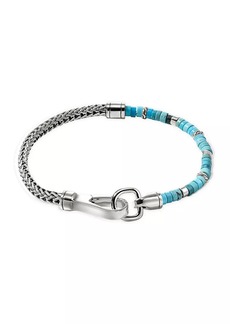 John Hardy Heishi Sterling Silver & Turquoise Chain Bracelet