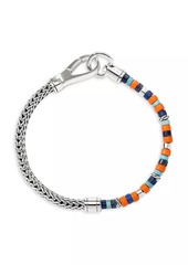 John Hardy Heishi Sterling Silver, Lapis Lazuli, Turquoise, & Enamel Chain Bracelet
