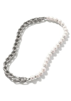 John Hardy Asli Link Chain & Pearl Necklace